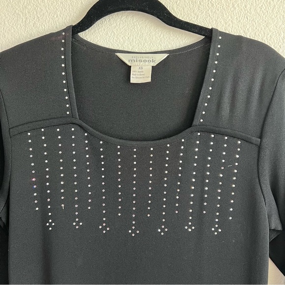 Exclusively Misook Black Rhinestone Maxi Dress - Picture 5 of 15